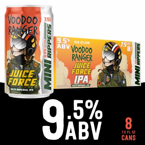 New Belgium Voodoo Ranger Juice Force IPA Mini Rippers Craft Beer Perspective: front