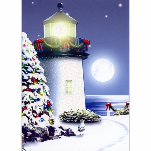 LPG Greetings This Endless Night Cutout Box of 12 Die Cut Lighthouse