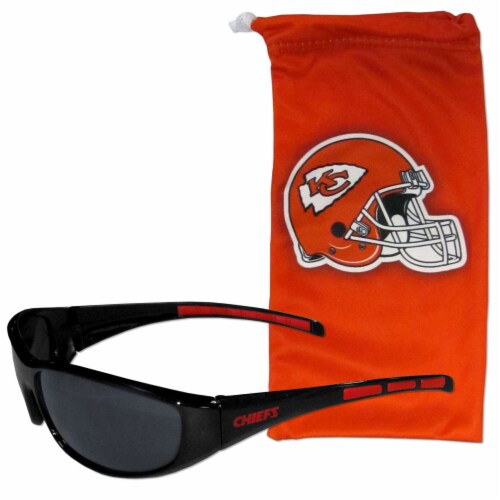Kansas City Chiefs Wrap Sunglass and Bag Set Perspective: front