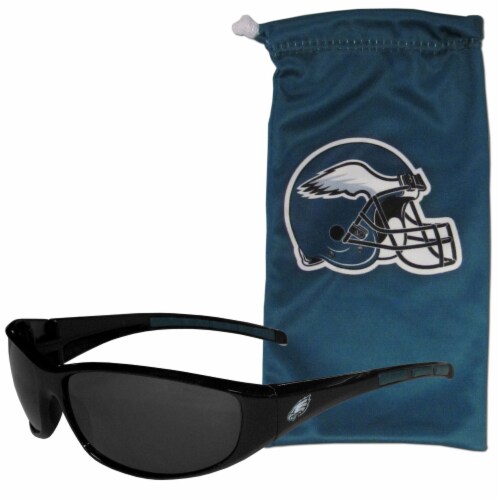 Philadelphia Eagles Wrap Sunglass and Bag Set Perspective: front