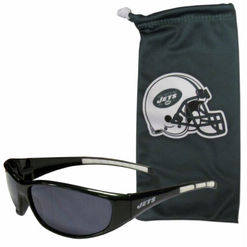 New York Jets Wrap Sunglass and Bag Set Perspective: front
