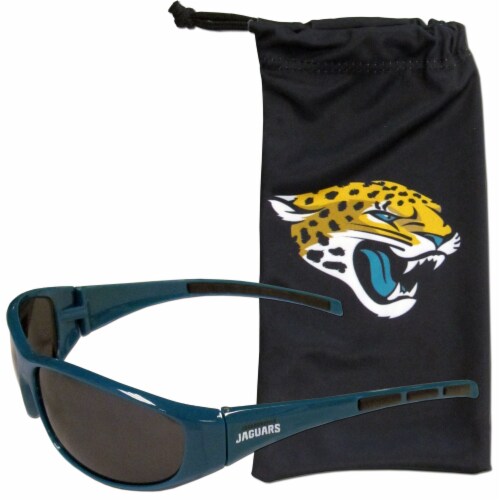 Jacksonville Jaguars Wrap Sunglasses and Bag Set Perspective: front