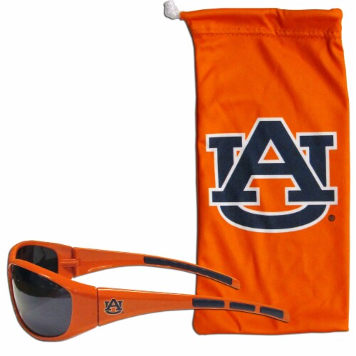 Auburn Tigers Wrap Sunglasses and Bag Set Perspective: front