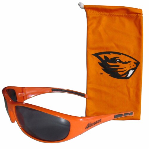 Oregon State Beavers Wrap Sunglasses and Bag Set Perspective: front