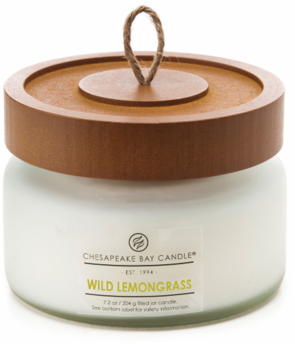 Chesapeake Bay Candle Heritage Wild Lemongrass Small Jar Candle Perspective: front
