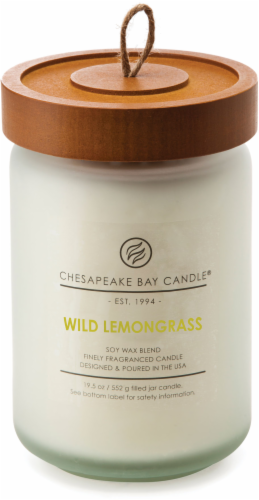 Chesapeake Bay Candle Heritage Wild Lemongrass Large Jar Candle Perspective: front