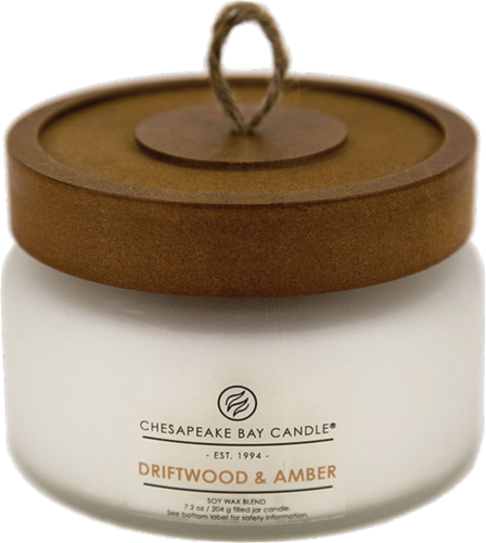 Chesapeake Bay Candle® Driftwood and Amber Coffee Table Jar Candle - White Perspective: front