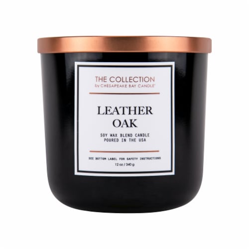 Chesapeake Bay Candle Leather Oak Perspective: front