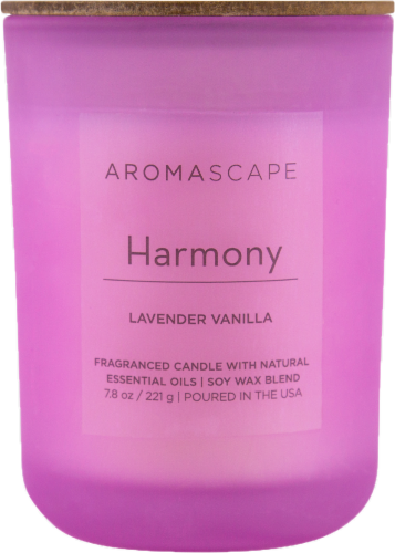 Aromascape Harmony Lavender Vanilla Small Jar Candle Perspective: front