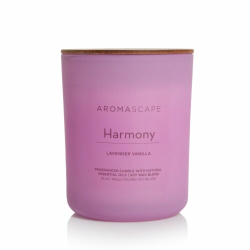 Aromascape Harmony Lavender Vanilla 2-Wick Jar Candle Perspective: front