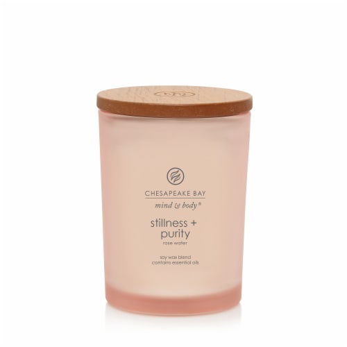 Chesapeake Bay Mind & Body® Stillness + Purity Rose Water Jar Candle Perspective: front
