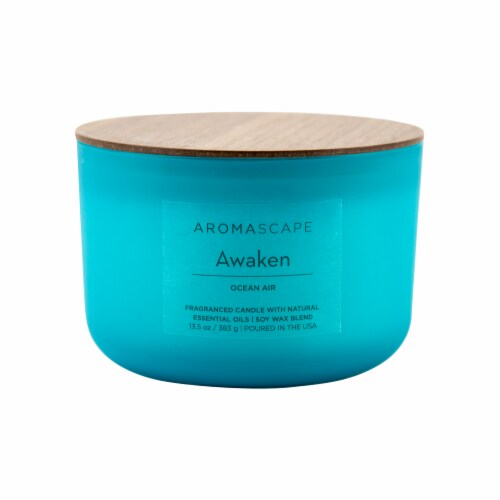Aromascape Awaken Ocean Air Jar Candle Perspective: front