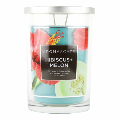 Aromascape® Hibiscus + Melon Jar Candle Perspective: front