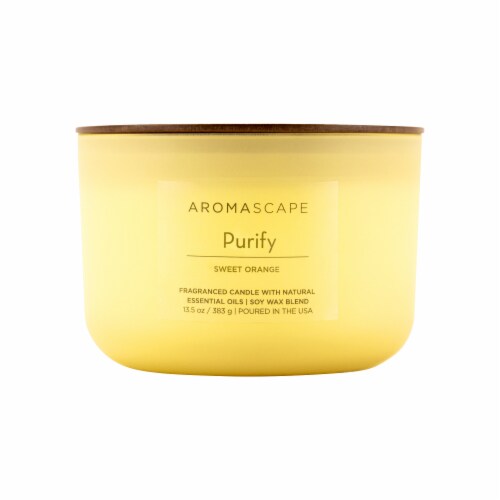 Aromascape Purify Sweet Orange Jar Candle Perspective: front