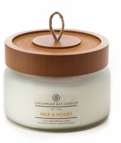 Chesapeake Bay Candle Heritage Milk and Honey Small Jar Candle Perspective: front