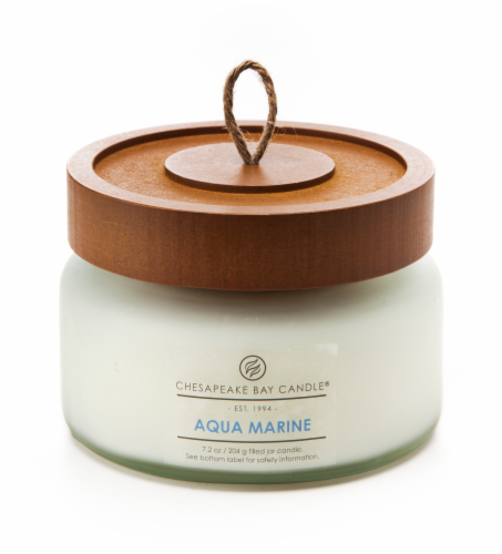 Chesapeake Bay Candle Heritage Aqua Marine Small Jar Candle Perspective: front