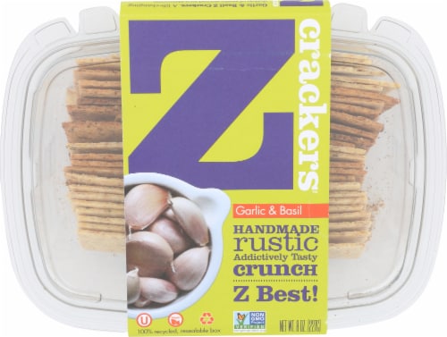 Z Crackers Garlic & Basil Crackers Perspective: front