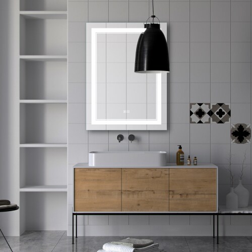 24 32 Modern Rectangle Frameless LED Lighted Bathroom Mirror Vanity Mirror 24 32 Fred Meyer