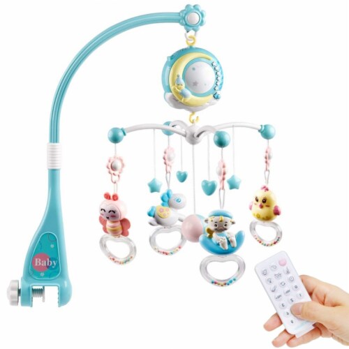 Baby Musical Crib Bed Bell Rotating Mobile Star Projection Nursery Light Baby Rattle Toy Blu 1 unit Fred Meyer