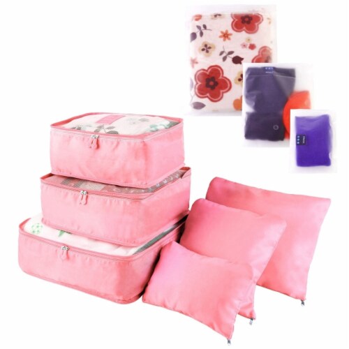 Kitcheniva Waterproof Clothes Storage Bags Packing Cube Set of 9 - Pink, 9  pcs - Fry's Food Stores