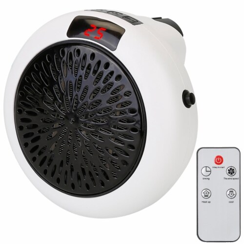 900W Portable Heater Fan Wall Outlet Space Heater Plug-In Heater Perspective: front
