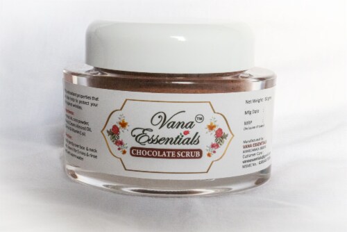 Vana Essentials Organic Chocolate Face Scrub 50 gms (with Walnut Shell Powder) Perspective: front