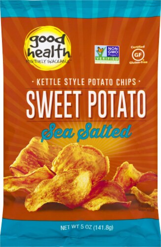 Good Health Kettle Chips Sweet Potato Sea Salt Chips Perspective: front