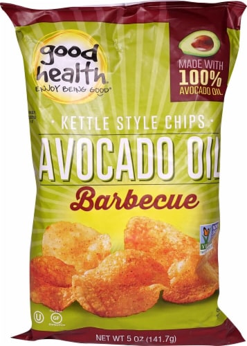 Good Health Inc.  Kettle Style Avocado Oil Potato Chips   Barbecue Perspective: front