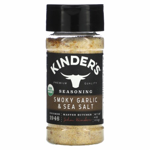 Kinder's Organic Smoky Garlic & Sea Salt Seasoning Perspective: front
