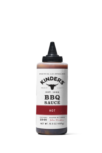 Kinder's® Premium Quality Hot BBQ Sauce Perspective: front