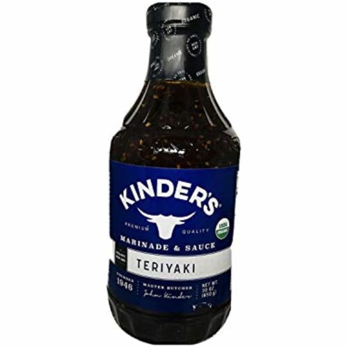 Kinder's Organic Teriyaki Marinade & Dipping Sauce 30 oz. (850g) (1 Bottle Per Order) Perspective: front