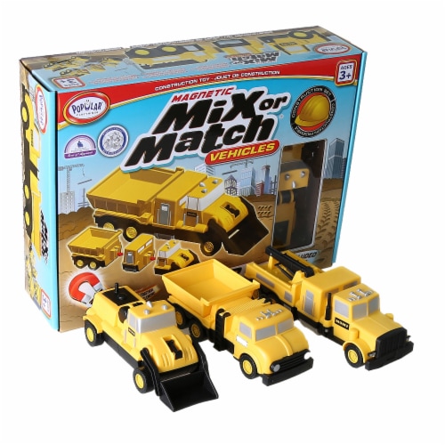 Popular Playthings Magnetic Mix or Match Construction Vehicles (PPY60315) Perspective: front