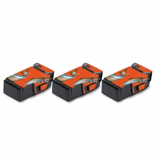 MightySkins DJMAAIBAT-Trout Collage Skin for DJI Mavic Air Drone, Trout Collage - Pack of 3 Perspective: front
