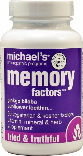 Michael's Naturopathic Programs Memory Factors Tablets Perspective: front