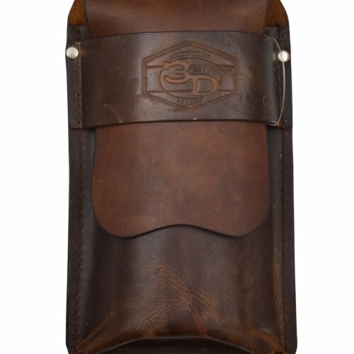 M&F Western DCC102 Distressed Leather Cigar Case with Embossed Beads Flask Perspective: front