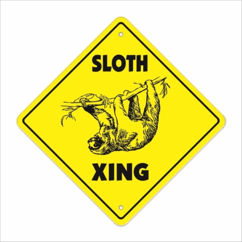SignMission  14 x 14 in. Sloth Crossing Zone Xing Sign Perspective: front