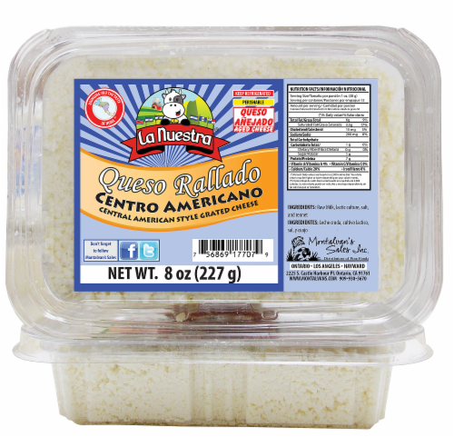La Nuestra Queso Rallado Central American Style Grated Cheese Perspective: front