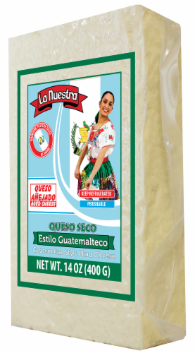 La Nuestra Queso Seco Guatemalan Style Hard Cheese Perspective: front