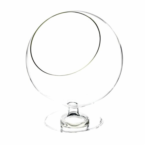 5 in. Dia. Clear Slant Cut Bowl Vase on Stem Perspective: front