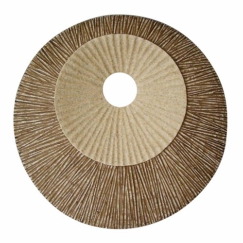 14 in. X 2 in. Round Double Layer Ribbed Wall Plaque -Pack of 2 Perspective: front