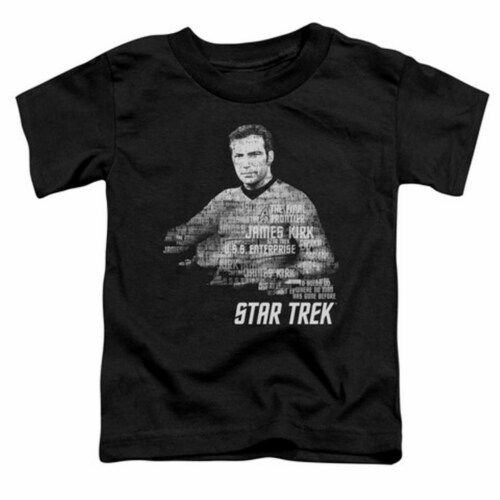 Star Trek-Kirk Words - Short Sleeve Toddler Tee - Black&#44; Small 2T Perspective: front
