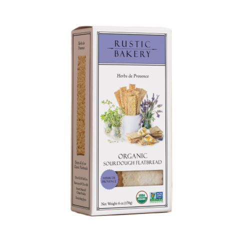 Rustic Bakery Herbs de Provence Organic Sourdough Flatbread Cracker Perspective: front