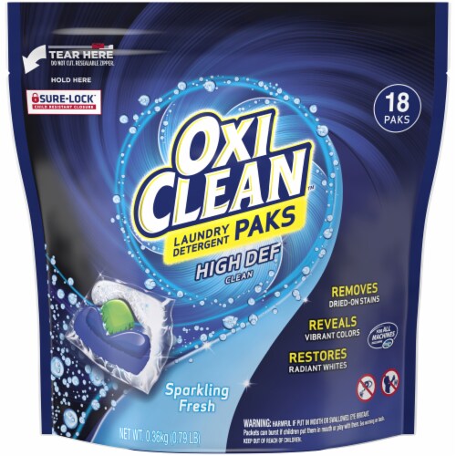 Oxi Clean High Def Clean Paks Laundry Detergent Pods Perspective: front