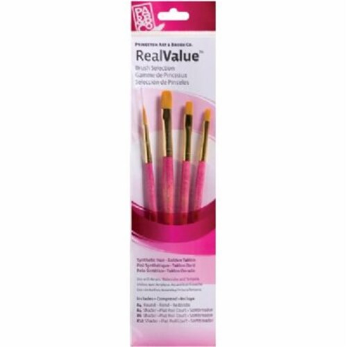 Princeton Brush 9181 Watercolor, Acrylic and Tempera Golden Taklon Brush Set Perspective: front