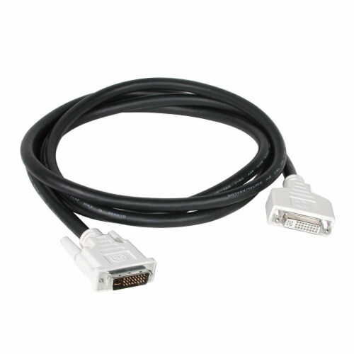 2m DVI-I Male/Female Dual Link Digital/Analog Video Extension Cable (6.5ft) - Black Perspective: front