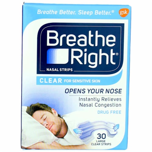 Breathe Right® Large Clear Nasal Strips, 30 ct - Kroger