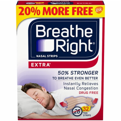 Breathe Right Extra Large Tan Nasal Strips Perspective: front