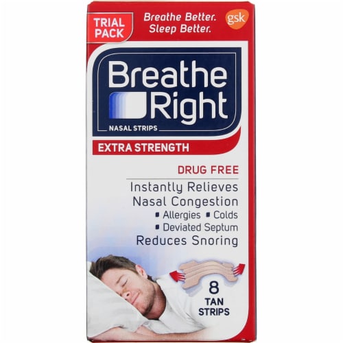 Breathe Right Extra Strength Tan Nasal Strips Trial Pack, 8 ct Kroger
