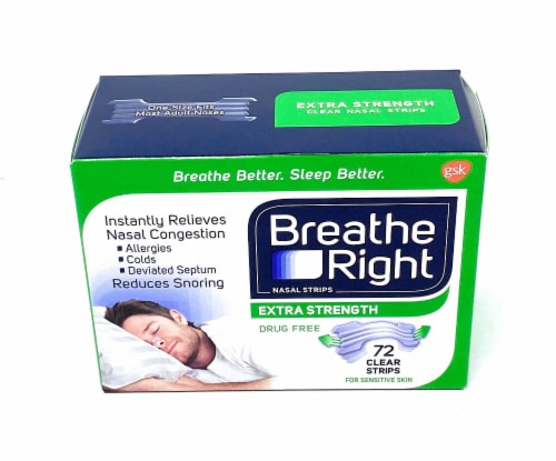 Breathe Right Nasal Strips, Extra Clear for Sensitive Skin, 72 Clear Strips,  1 - Ralphs