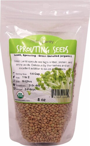 Handy Pantry Organic Green Lentil Sprouting Seed Perspective: front
